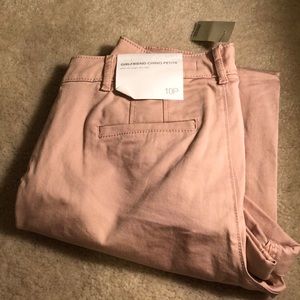 NWT Pink girlfriend Loft chinos